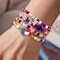 4-Pack American Flag Bracelets – Red, White & Blue Patriotic Beaded Elastic Jewelry for Men & Women, 4th of July Accessories & Gift